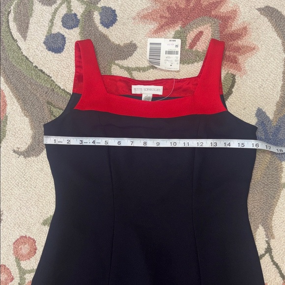 Petite Sophisticate 80s 90s Black and Red sleeveless Mini Dress, 2 - Picture 3 of 12